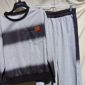 Wonderful Two Piece Sweat Jogger Set - Black/Grey XLarge